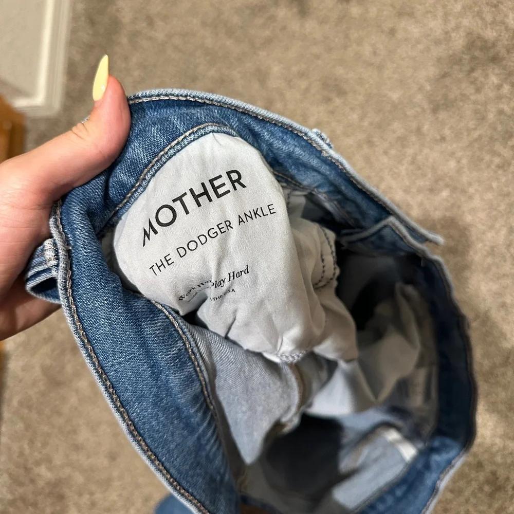 MOTHER The Dodger High Rise Ankle Wide Leg Jeans in Work Hard Play Hard - Picture 11 of 11